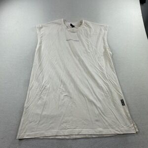 ASRV Shirt Mens Large Cream Relentless Pursuit Tank Top DSG-0515 Gym Athletic